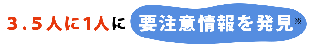 3.5人に1人に要注意情報を発見